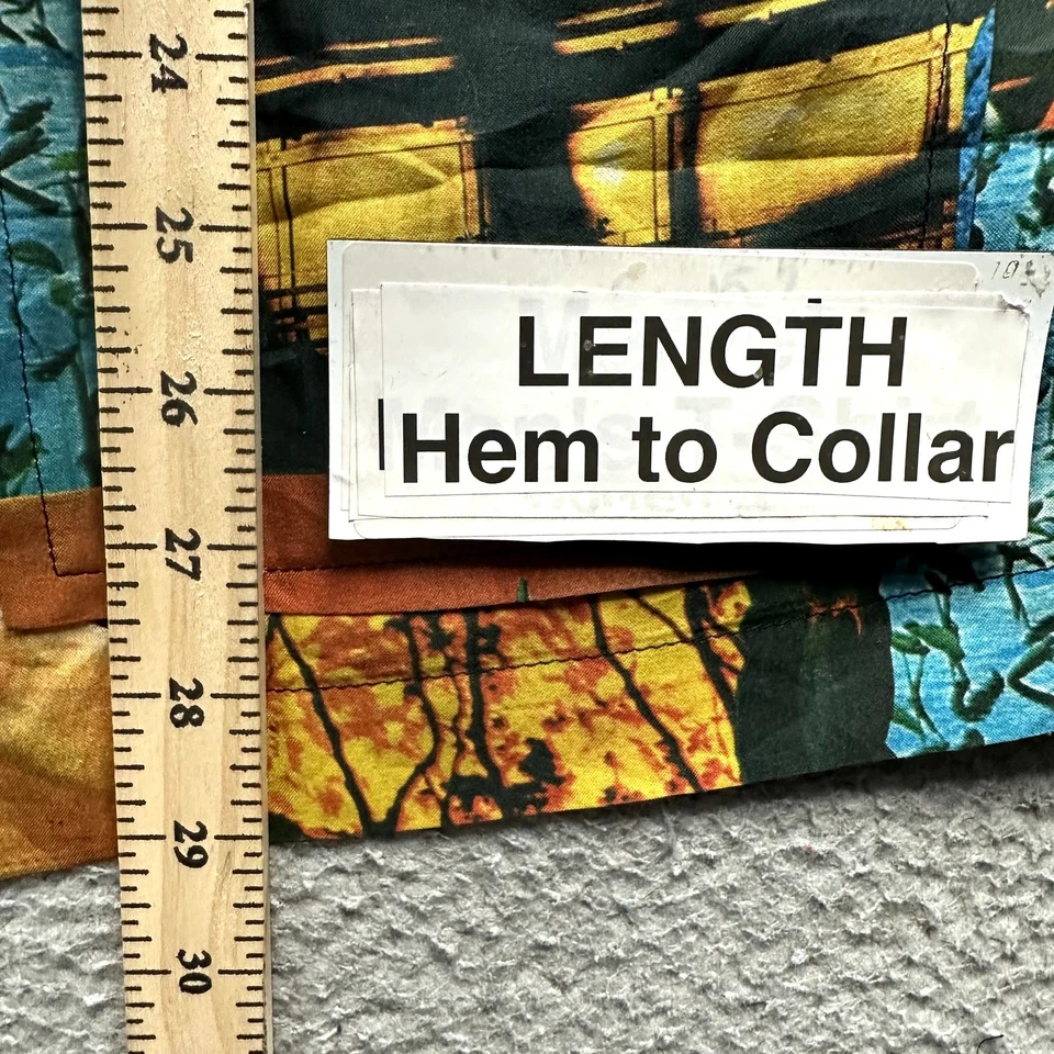 Camisa Hawaiana Collage Fotografía Waltah Clarke 1970 De Colección Grande AOP RARA Foto 4 de 4