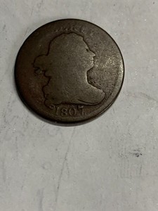 1807 Philadelphia Mint Copper Draped Bust Half Cent