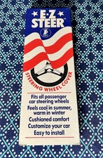 Vintage Ez Steer Steering Wheel Cover 1986 Black Wheel Nos Made In Usa
