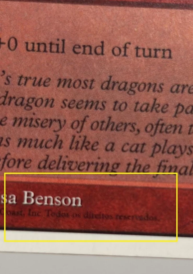 MTG MISPRINT ERROR 5TH EDITION SHIVAN DRAGON COPYRIGHT IN PORTUGUESE NOT ENGLISH - Image 3 of 4