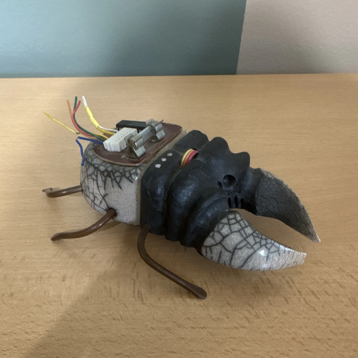 Mike Bose Raku Art Pottery “Computer Bug” Sculpture #1754 - Signed