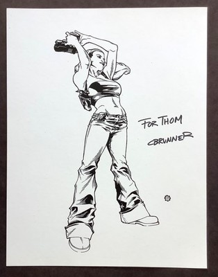 Chris Brunner Original Danger Girl Drawing 8-1/2'' x 11''