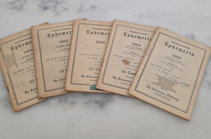 Ephemeris The Rosicrucian Fellowship 1951-1955 Astrology Illustrated Magazines