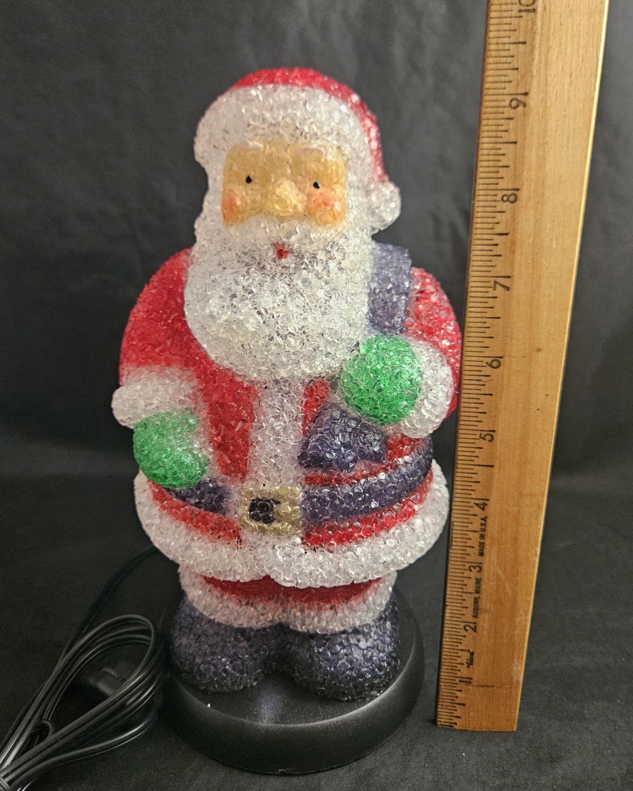 VTG Sehl 2000 Light Up Santa Table Top Hard Plastic Molded Pellet Popcorn 