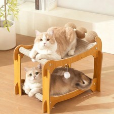 Cat Scratcher Bed Double Layer Sleeping Bed Scratching Board Toy