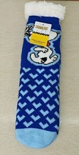 Peanuts Snoopy Sherpa Lined Slipper Socks NWT One Size Fits Most Non Slip Blue