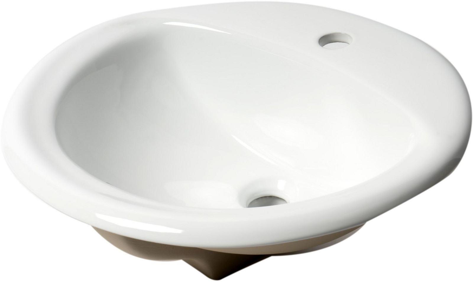 ALFI ABC802 20-7/8 Inch White Oval Porcelain Drop-In Bathroom Sink