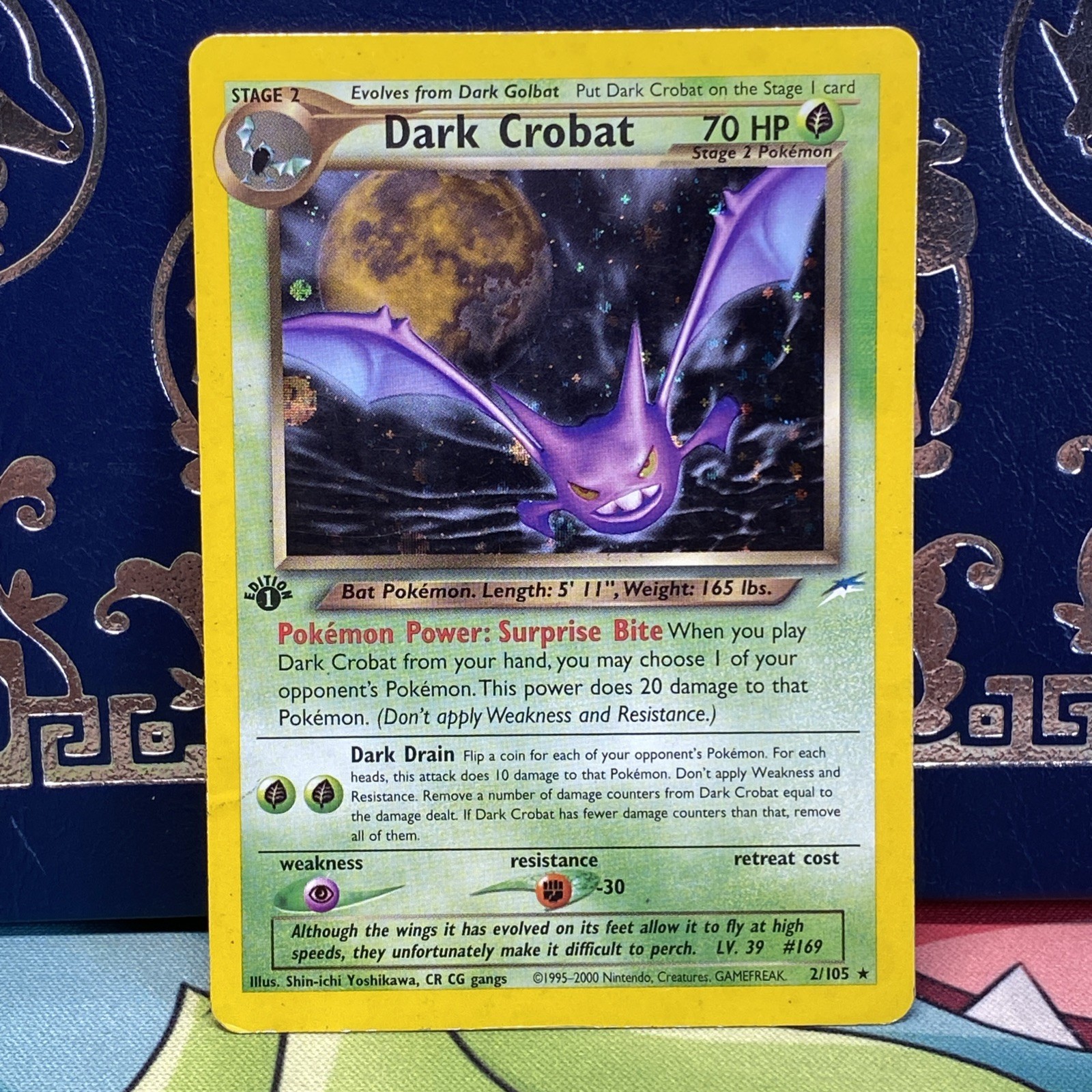 Pokemon Card - DARK CROBAT #2/105 HOLO NEO DESTINY 1ST EDITION YEAR 2002 MP