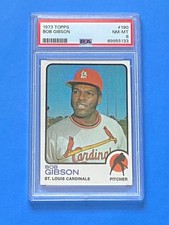 1973 topps #190 bob gibson psa 8