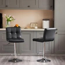 Counter Height Bar Stools, Kitchen Island Counter with Adjustable and Swivel Fun