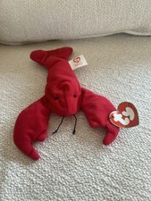 1993 Ty Beanie Baby " Pinchers " The Lobster mini PVC Pellets, Retired,