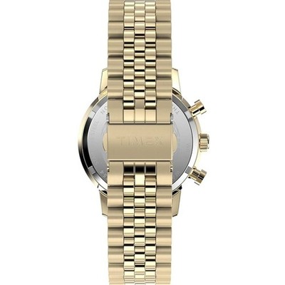 Timex Men's Watch Marlin Chronograph Black Dial Yellow Gold
