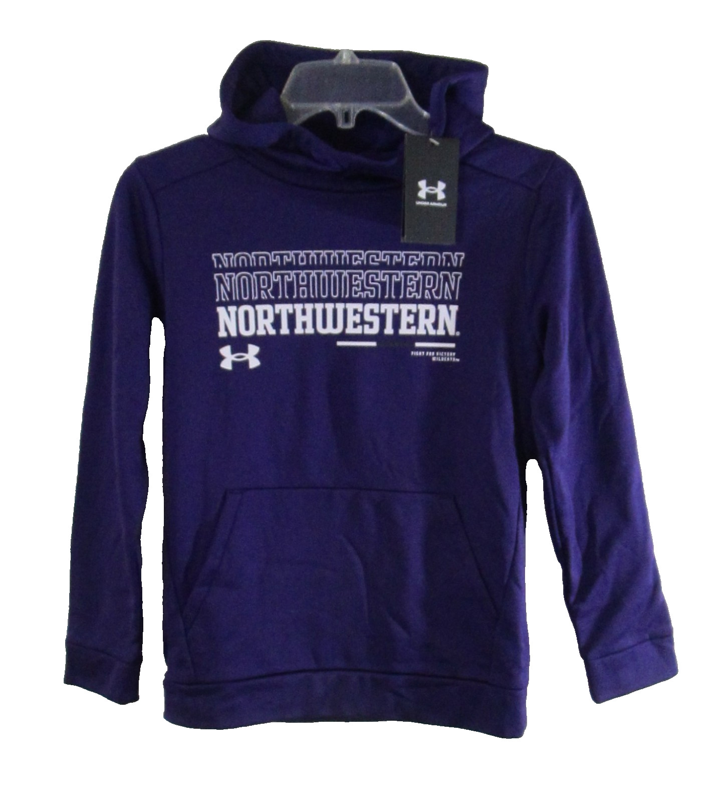 NWT Under Armour Northwestern Wildcats Youth Boys Pullover Hoodie YMD Purple $60