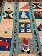 MUSEUM QUALITY COLORFUL Vintage 50's Square Patch Antique Quilt Top Folk Art