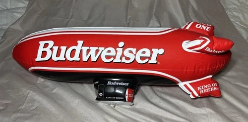 Vintage Budweiser Beer Inflatable 30" Blimp Bud One Airship Advertising Blow Up