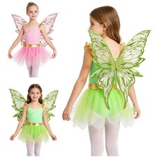 Girls Outfit Puffy Set Stage Costume Cosplay Halloween Mesh Princess Butterfly