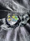 MURANO ART GLASS COBALT BLUE SEA TURTLE  SCULPTURE