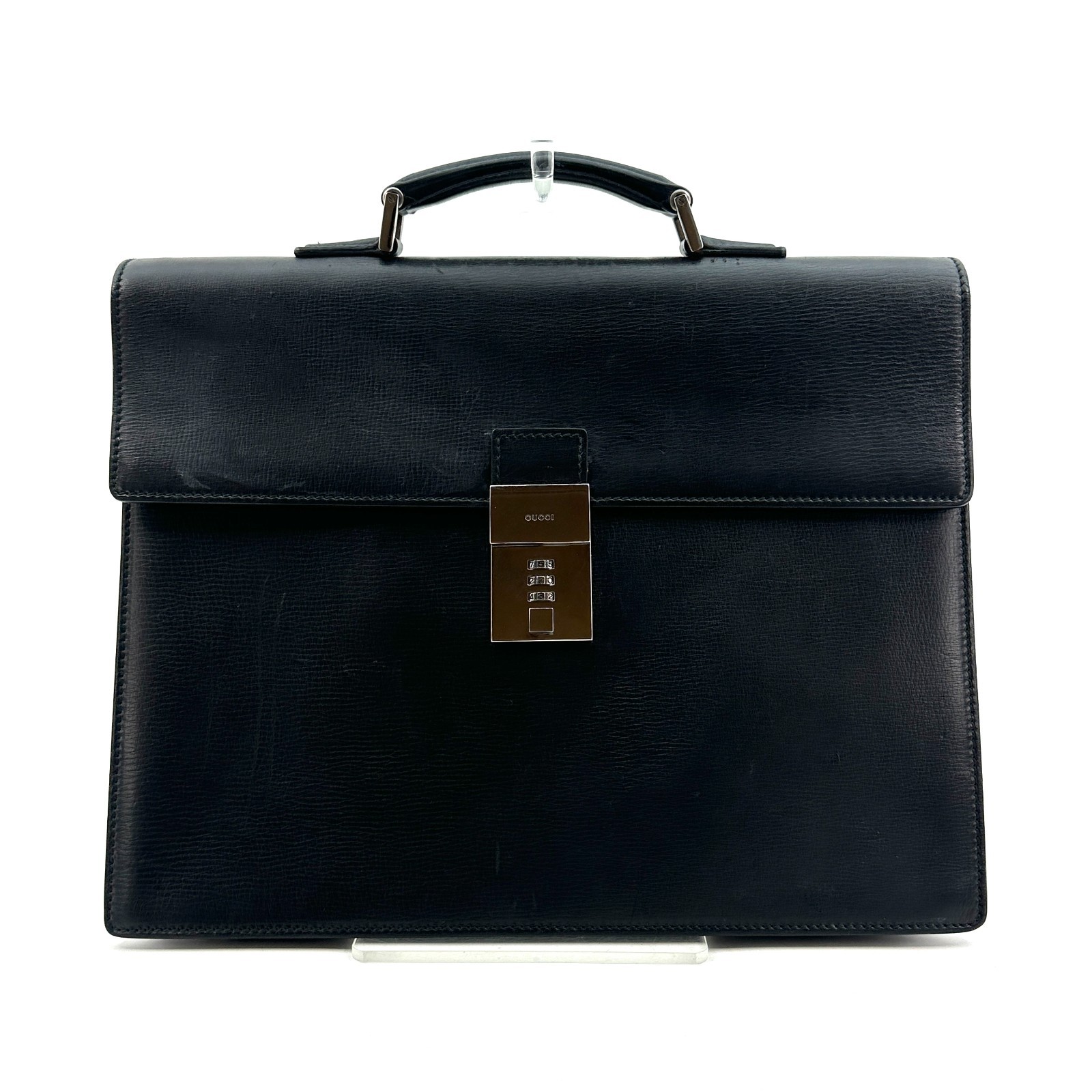GUCCI Business Bag Briefcase Leather Black Authentic