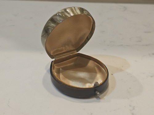 Vintage Trinket Jewelry Box Trinket Box Celluloid Hinged Shell - Marked - Afbeelding 2 van 9