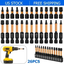 26PC Impact Torx Bit Set (TT7-TT40) S2 Steel Security with Tamper Proof Magnetic