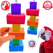 Bonka Bird Toys 1174 Big Bites Rainbow Wood Tower Large Chew Parrot Cage Toy Pet