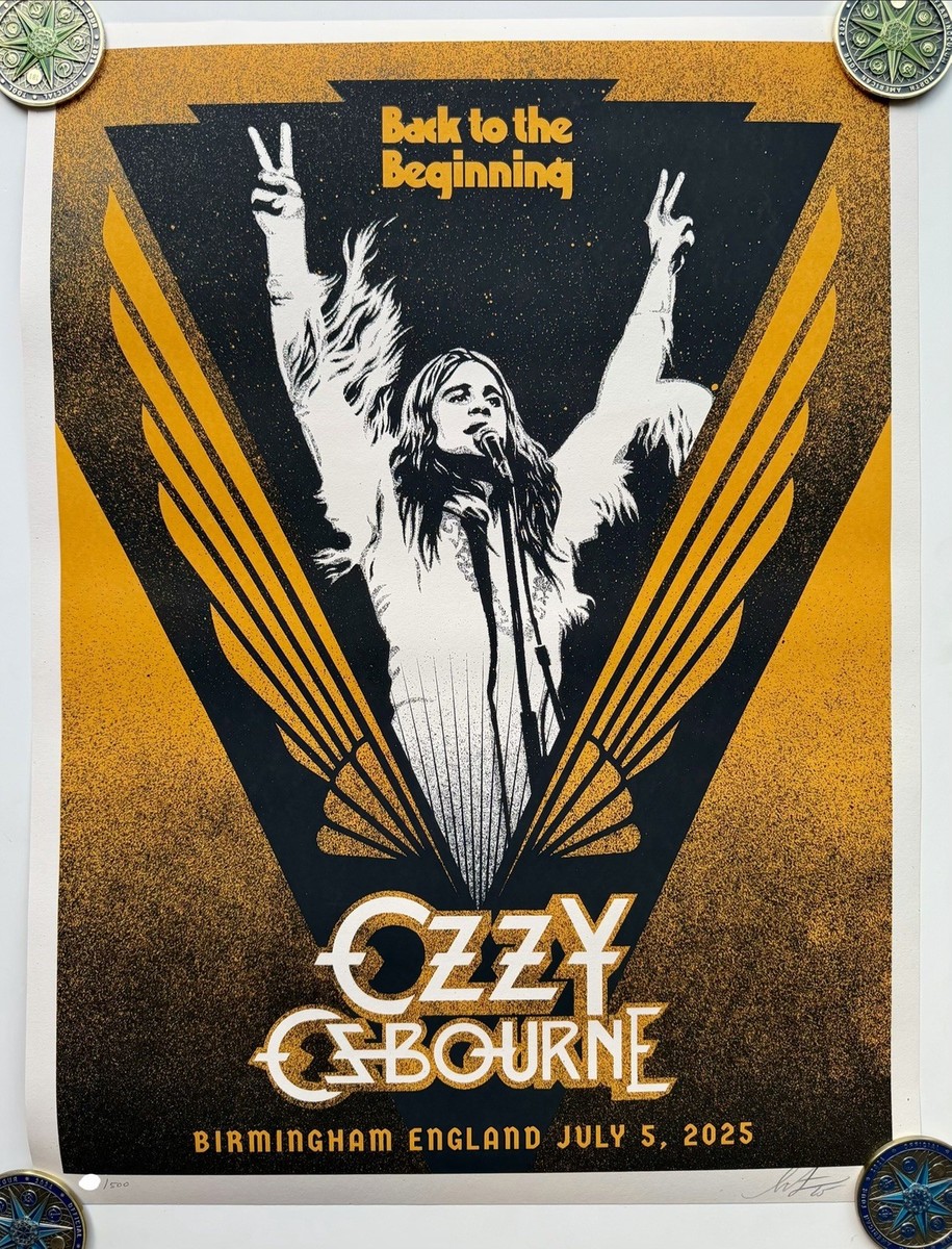 Ozzy Osbourne Back to the Beginning Poster xx/500 SIGNED OBEY
