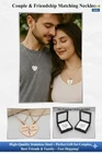 Matching Personalized Laser Engraved Spilt Heart Stainless Steel CoupleNecklace