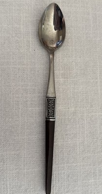 Vintage Ekco Eterna La Joya - Ice Tea Spoons MCM wood stainless steel flatware