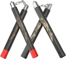 2 Pack Foam Nunchucks Nunchaku Dragon Pattern for Martial Art Karate Training