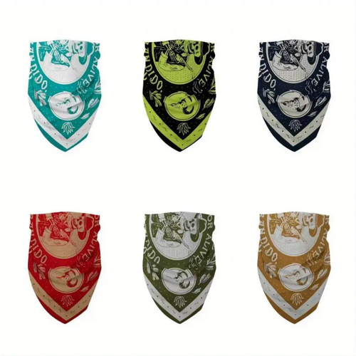 Skull Cowboy Bandana Dead/Alive English & Spanish 22"x22" 100% Cotton 6 Colors - Picture 2 of 8