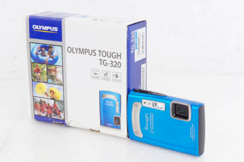 C Olympus Compact Digital Camera Tg-320 Tough 14 Million Pixels Blue - Afbeelding 1 van 7