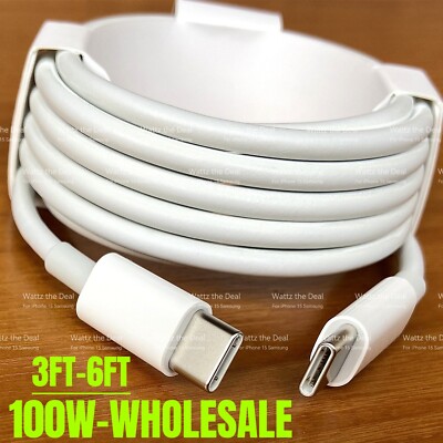 For iPad MacBook iPhone 16 15 100W USB-C To USB C Data Cable PD Fast Charger Lot