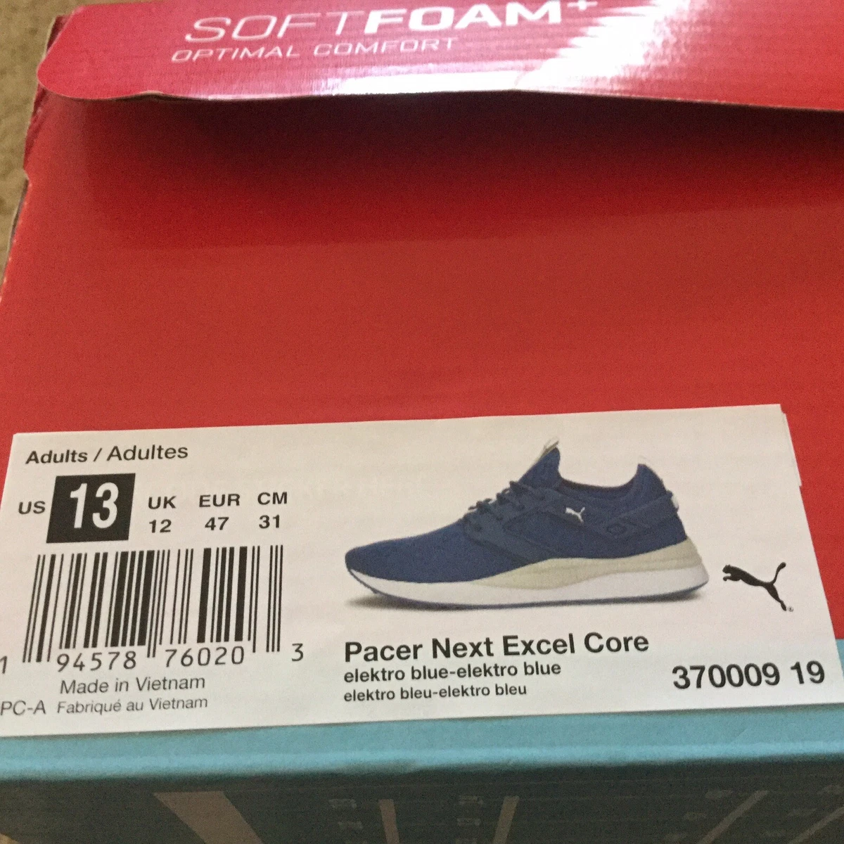NEW Mens PUMA Pacer Next Excel Core Shoes 370009 19 Electro Blue Size 13