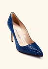 Manolo Blahnik Womens Suede Floral Print Stiletto Pumps Navy Blue Size 7US 37EU — photo 3
