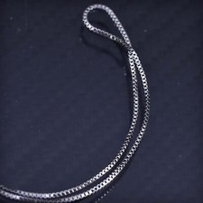 30  1mm, vintage Italian sterling silver 925 box chain necklace
