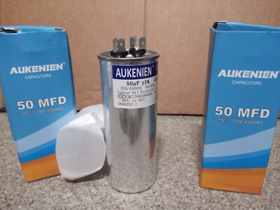 Aukenien Dual Run AC Capacitor 50 MFD +5% 370V/440VAC