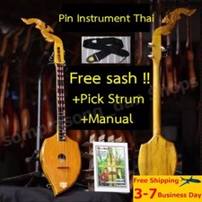 Handmade Thai Pin Instrument Exotic String Lute Free Shipping