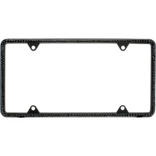 All Black Diamond Bling Glitter Crystal Rhinestone License Plate Frame Car Thin