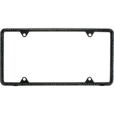 All Black Diamond Bling Glitter Crystal RhineStone License Plate Frame Car Thin