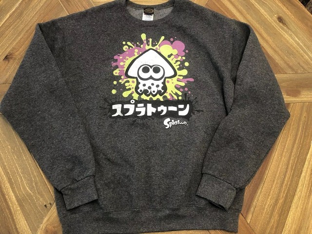 Genuine Official Nintendo Splatoon Gray Crewneck Sweater Jellyfish HTF Rare Game | eBay