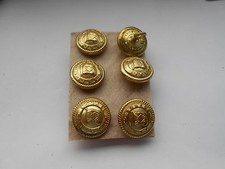 six nourse line  shipping  line buttons  gold gilt  finish  by firmin london 