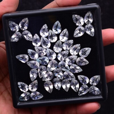 47 Pcs Natural Topaz Pear Cut Untreated Loose Gemstones Wholesale Lot~12mm*8mm