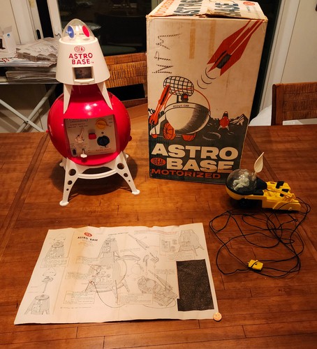 1960 Ideal Toy Corp. Motorized Astro Base Space Toy | Partially Working