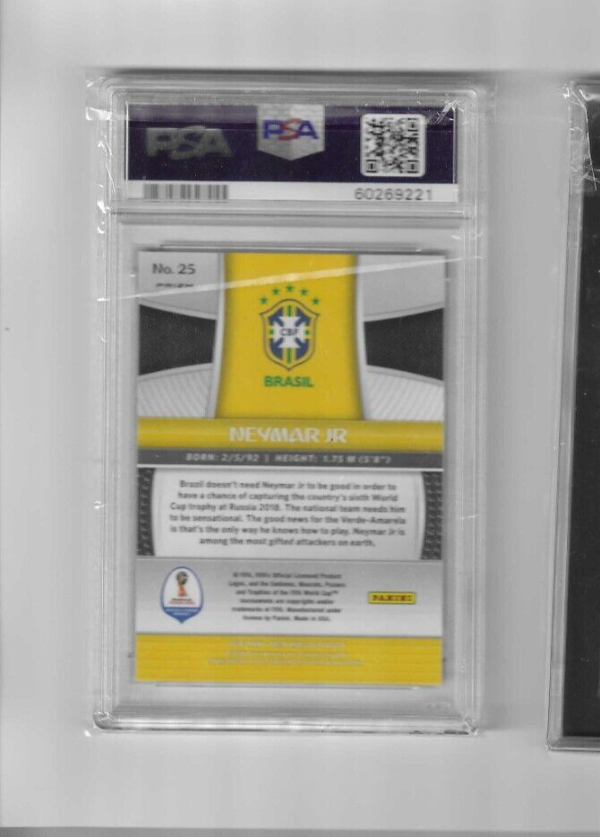 2018 Panini Prizm World Cup #25 Neymar Jr. Red White Blue Wave PSA