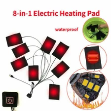 8-in-1 USB Electric Heating Sheet Warmer Pad Clothes Heater Pad For Vest Jacket