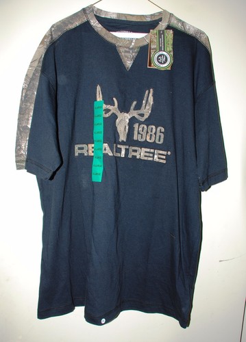 NWT RealTree Mens Camo T-Shirt Buckhorn River Wilderness Outfitters L, XL - Picture 2 of 4