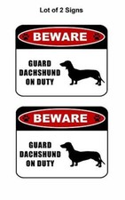 PCSCP 2 Count Beware Guard Dachshund Silhouette on Duty 11.5 inch x 9 inch Lam