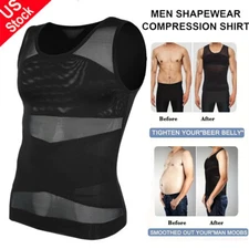 Men Slimming Shaper Tank Top Abdomen Gynomastica Compression Vest Shirt Girdle