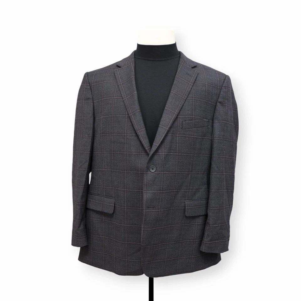 PRONTO UOMO PLATINUM Hombre Gris Ventana Abrigo Deportivo Traje Chaqueta Blazer 46 R Foto 2 de 4
