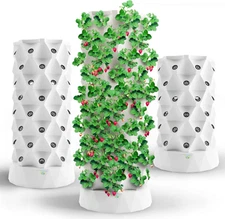 48 Hydroponic/Aeroponic Tower Indoor Herb Fruit Veggie Growing System w/ Pump